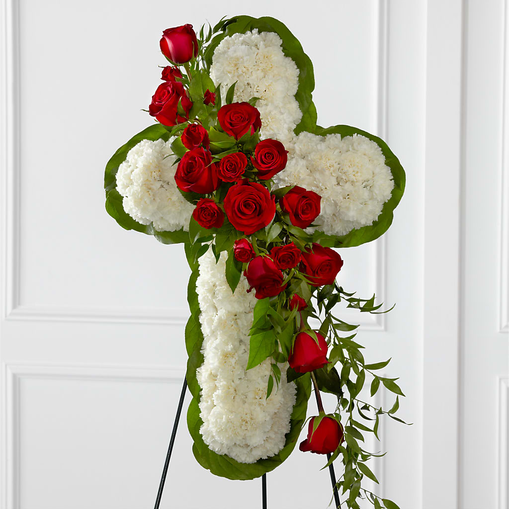 Floral Cross Easel – Tala Florist Northshore, North Vancouver BC