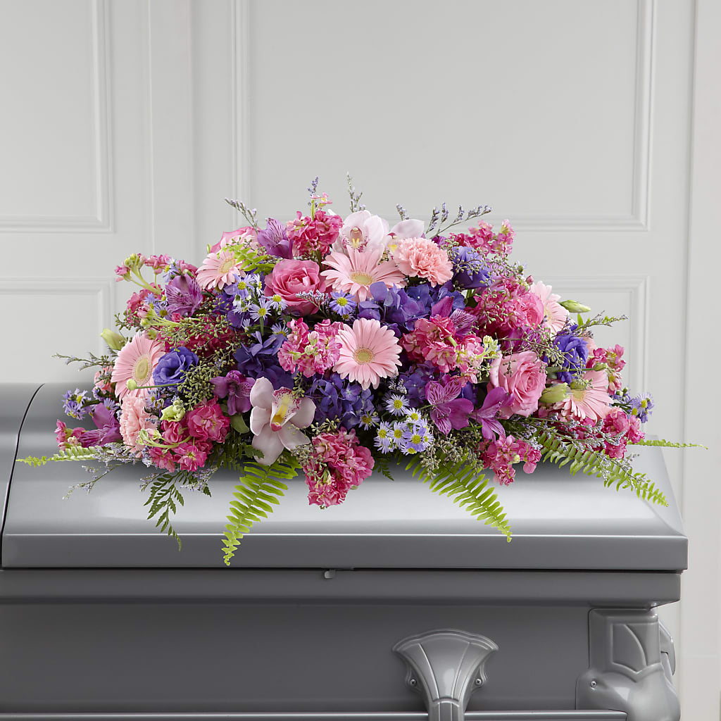 Glorious Garden Casket Spray – Tala Florist Northshore, North Vancouver BC