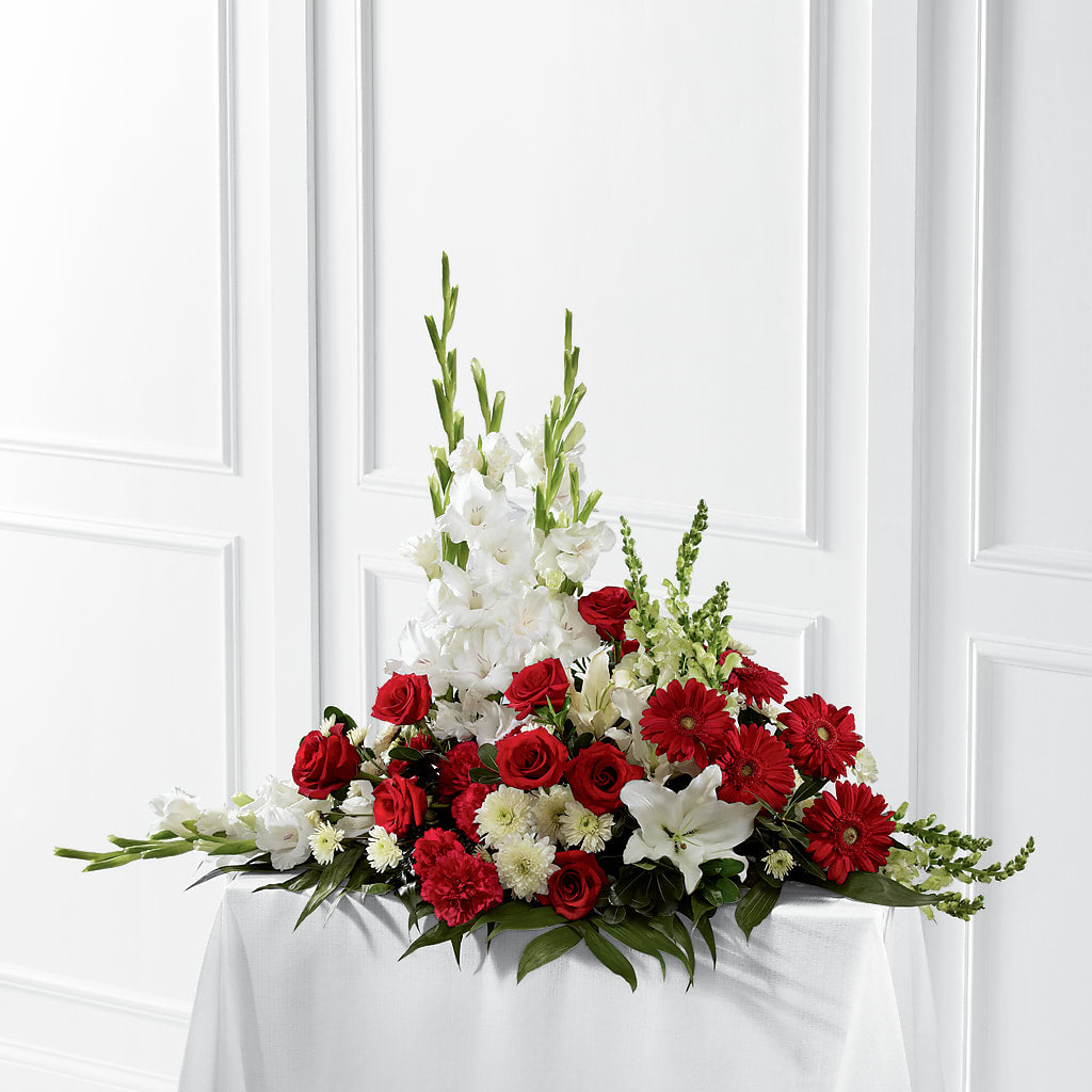Crimson & White Arrangement – Tala Florist Northshore, North Vancouver BC