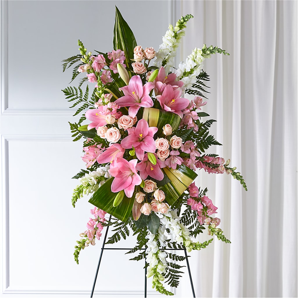 Elegant Embrace Standing Spray – Tala Florist Northshore, North Vancouver BC