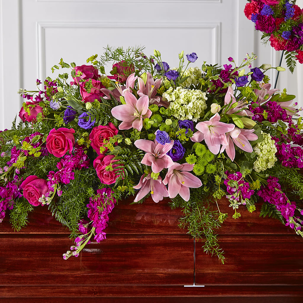 Radiant Tribute Casket Spray – Tala Florist Northshore, North Vancouver BC