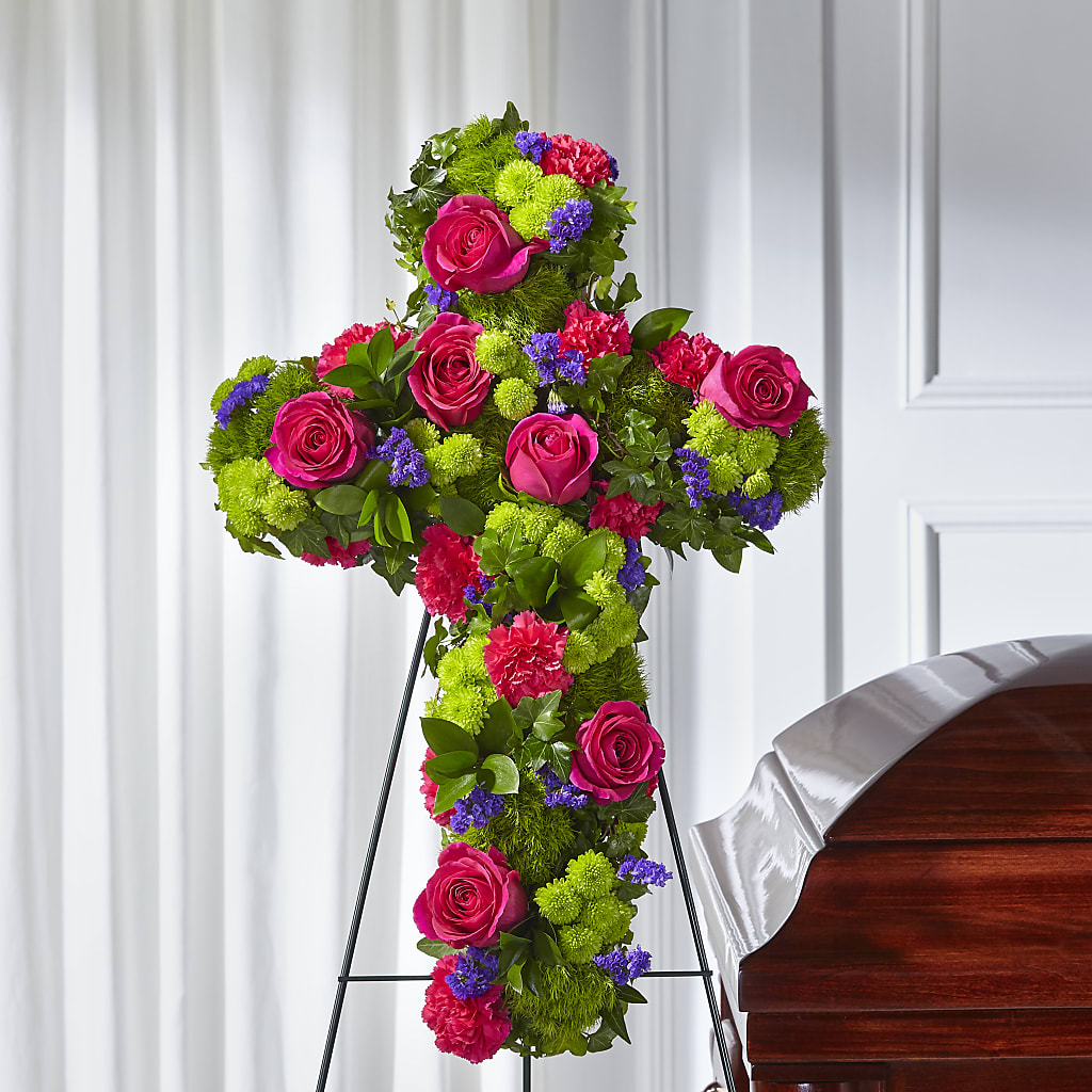Tribute Rose Floral Cross – Tala Florist Northshore, North Vancouver BC
