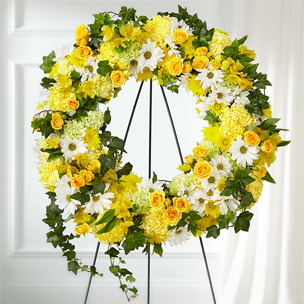 Golden Remembrance Wreath – Tala Florist Northshore, North Vancouver BC