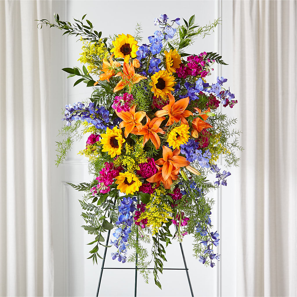 Sunlit Memories Standing Spray (Standard) – Tala Florist Northshore, North Vancouver BC