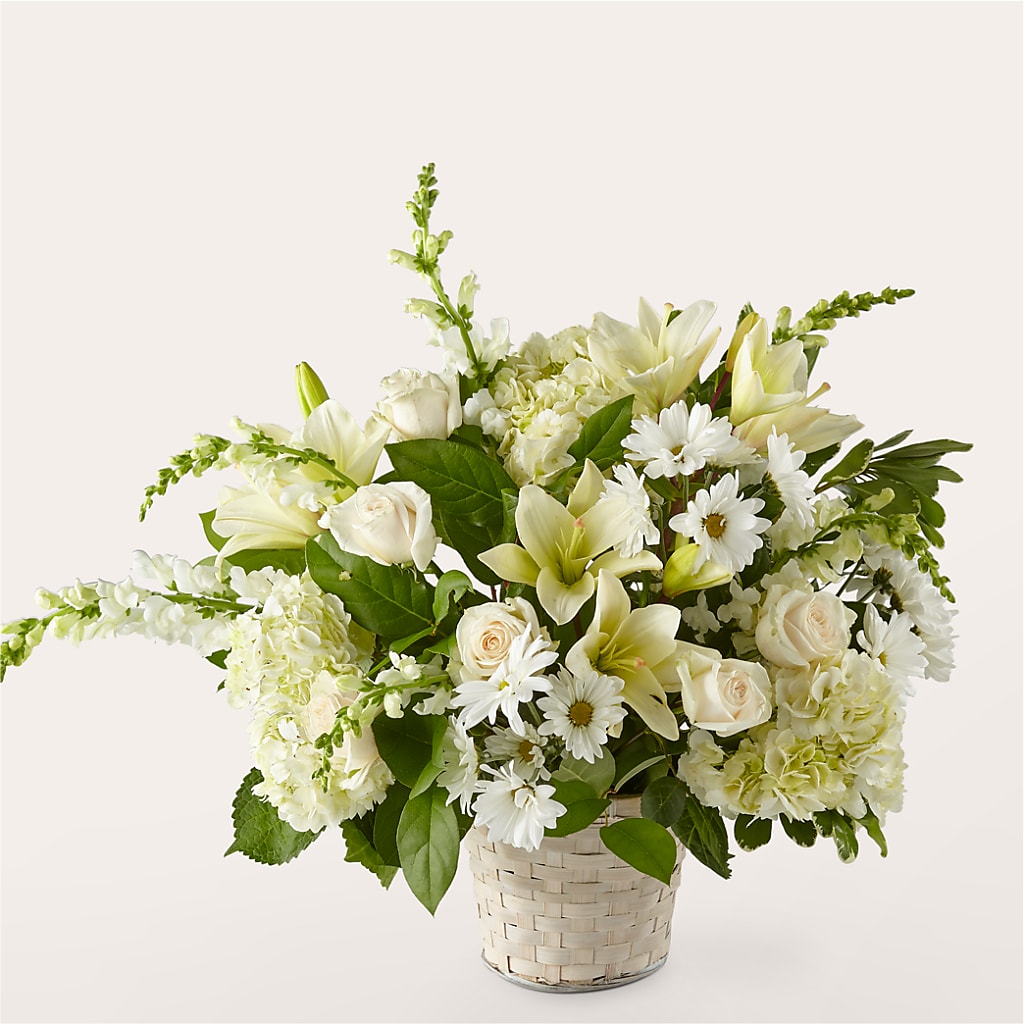Ivory Elegance Floral Basket – Tala Florist Northshore, North Vancouver BC