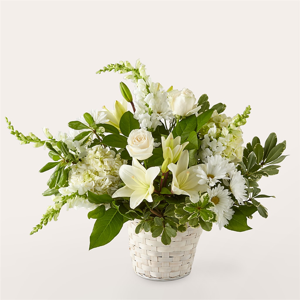 Ivory Elegance Floral Basket – Tala Florist Northshore, North Vancouver BC