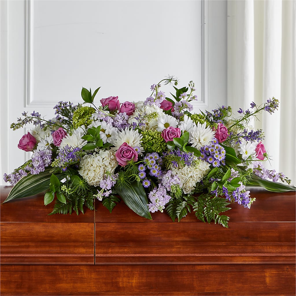 Meadows of Serenity Casket Spray – Tala Florist Northshore, North Vancouver BC