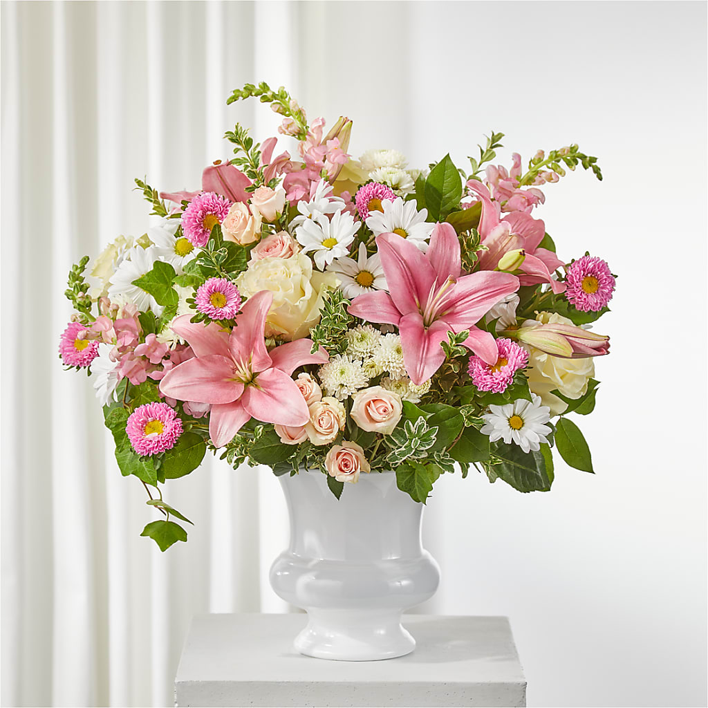Empathetic Blooms Urn Arrangement – Tala Florist Northshore, North Vancouver BC