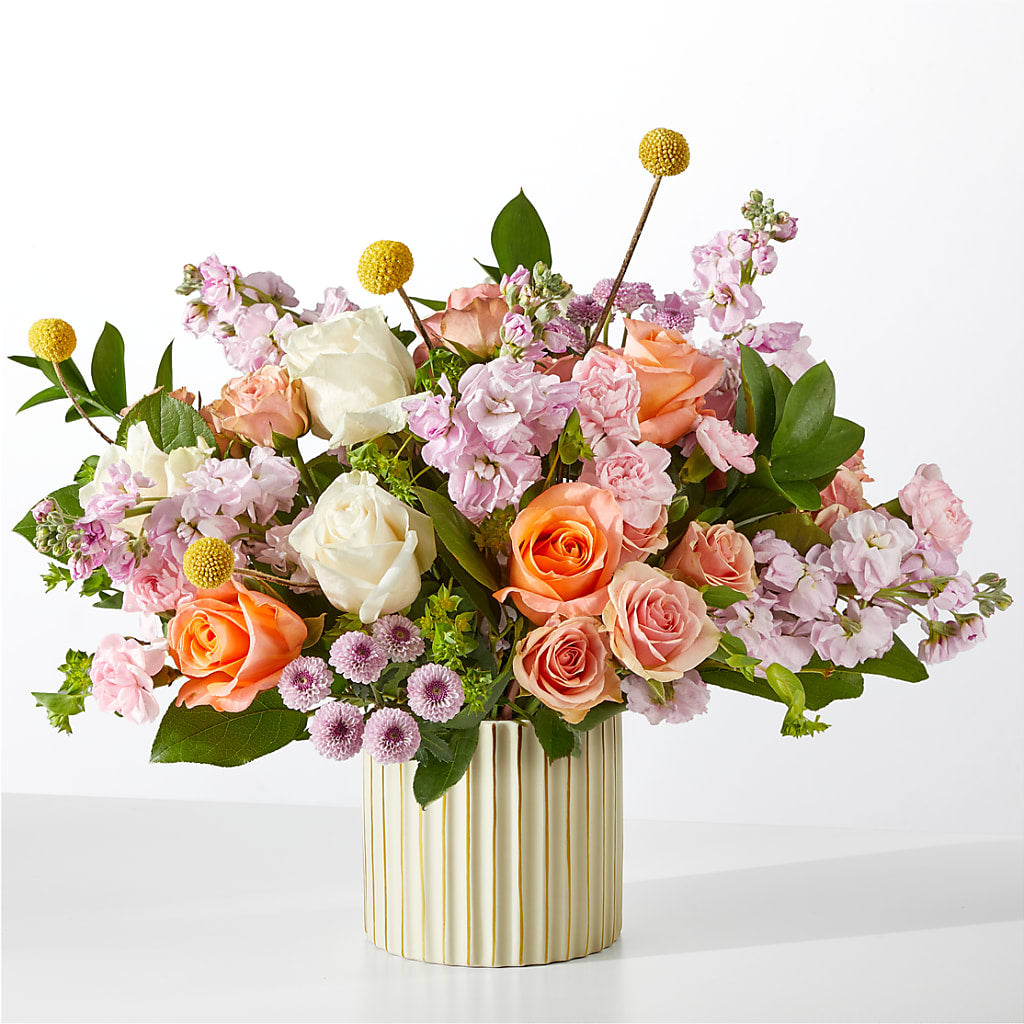 French Market Bouquet with Ivory Vase – Tala Florist Northshore, North Vancouver BC