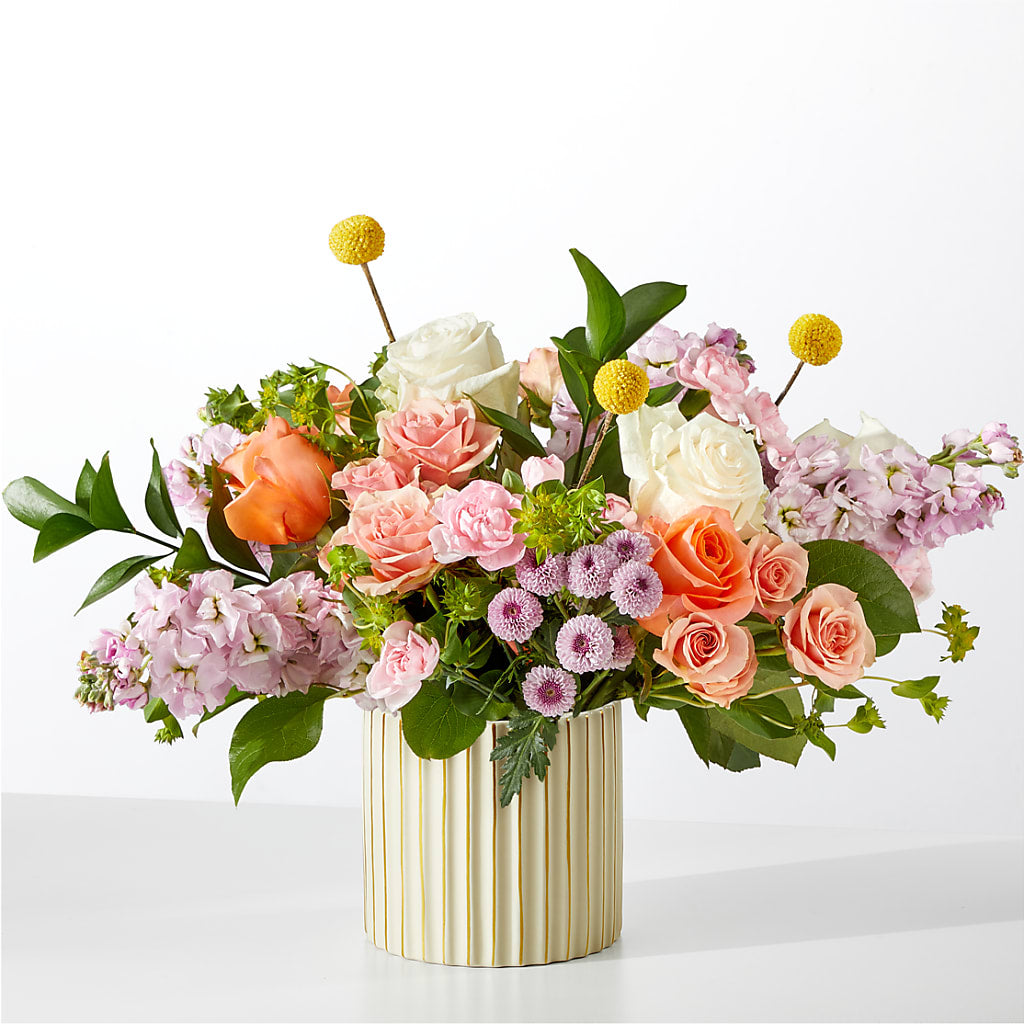 French Market Bouquet with Ivory Vase – Tala Florist Northshore, North Vancouver BC