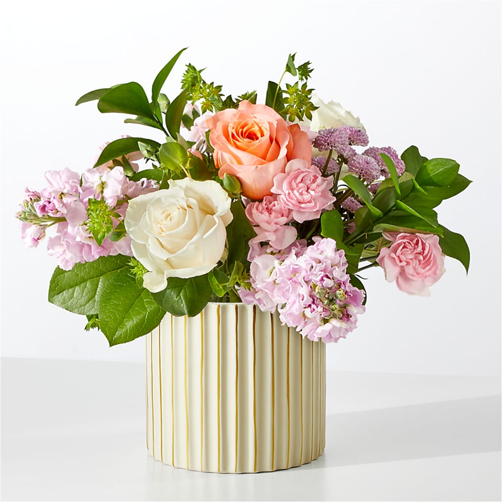 French Market Bouquet with Ivory Vase – Tala Florist Northshore, North Vancouver BC