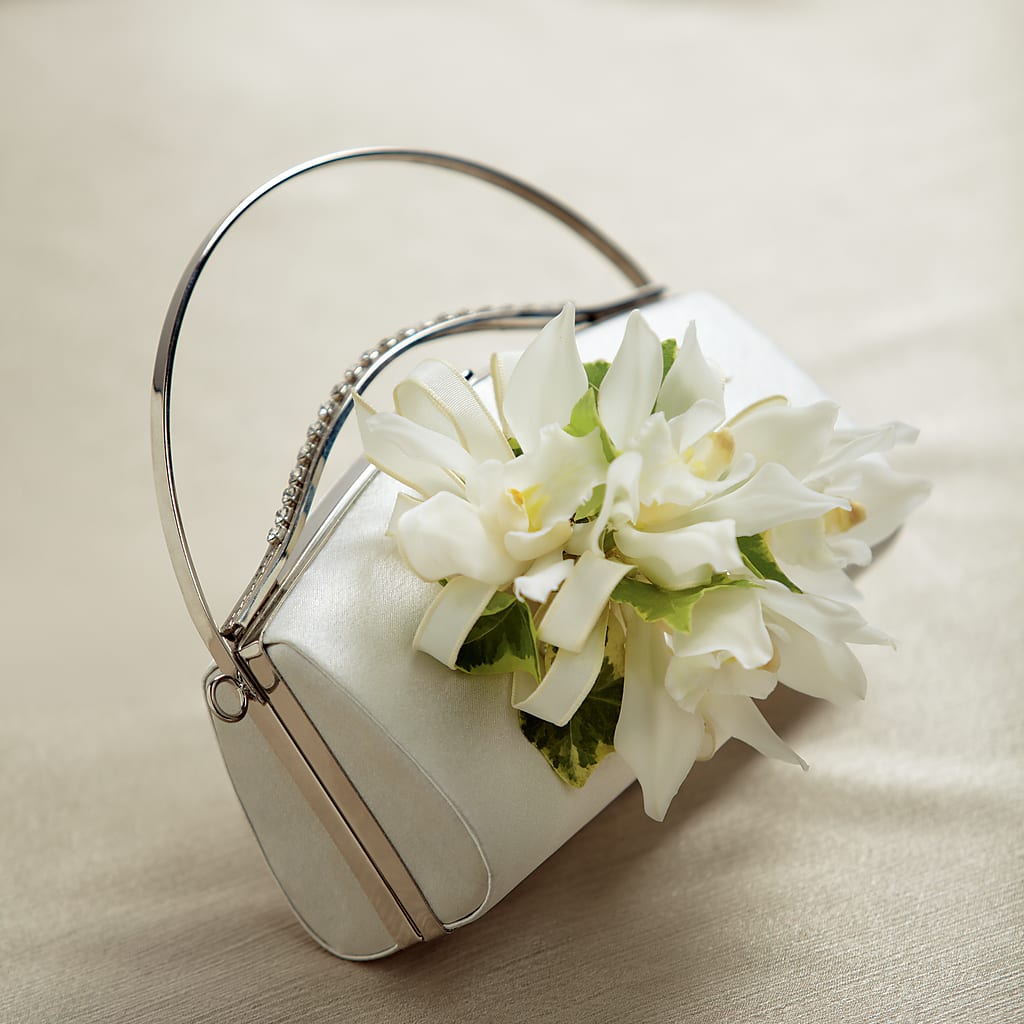 White Purse Decor – Tala Florist Northshore, North Vancouver BC