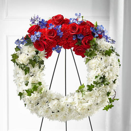 Patriotic Passion Wreath –  Tala Florist Northshore, North Vancouver BC