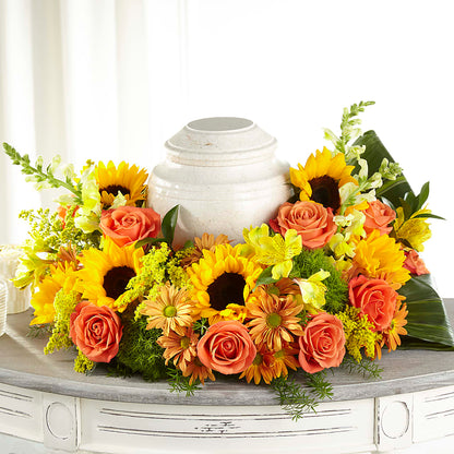 Faithful Sunflower Cremation Adornment –  Tala Florist Northshore, North Vancouver BC