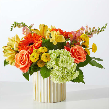 Autumn Sunshine Bouquet with Ivory Vase –  Tala Florist Northshore, North Vancouver BC