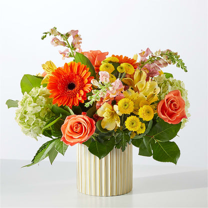 Autumn Sunshine Bouquet with Ivory Vase –  Tala Florist Northshore, North Vancouver BC