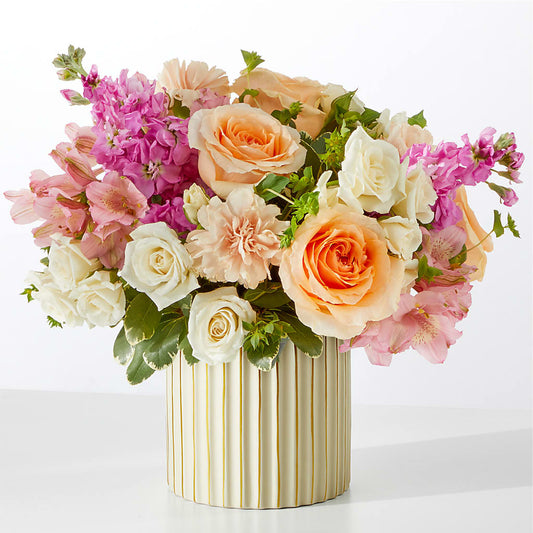 Paradise Bouquet with Ivory Vase –  Tala Florist Northshore, North Vancouver BC