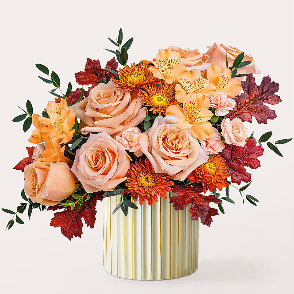 Spiced Latte Bouquet with Ivory Vase –  Tala Florist Northshore, North Vancouver BC