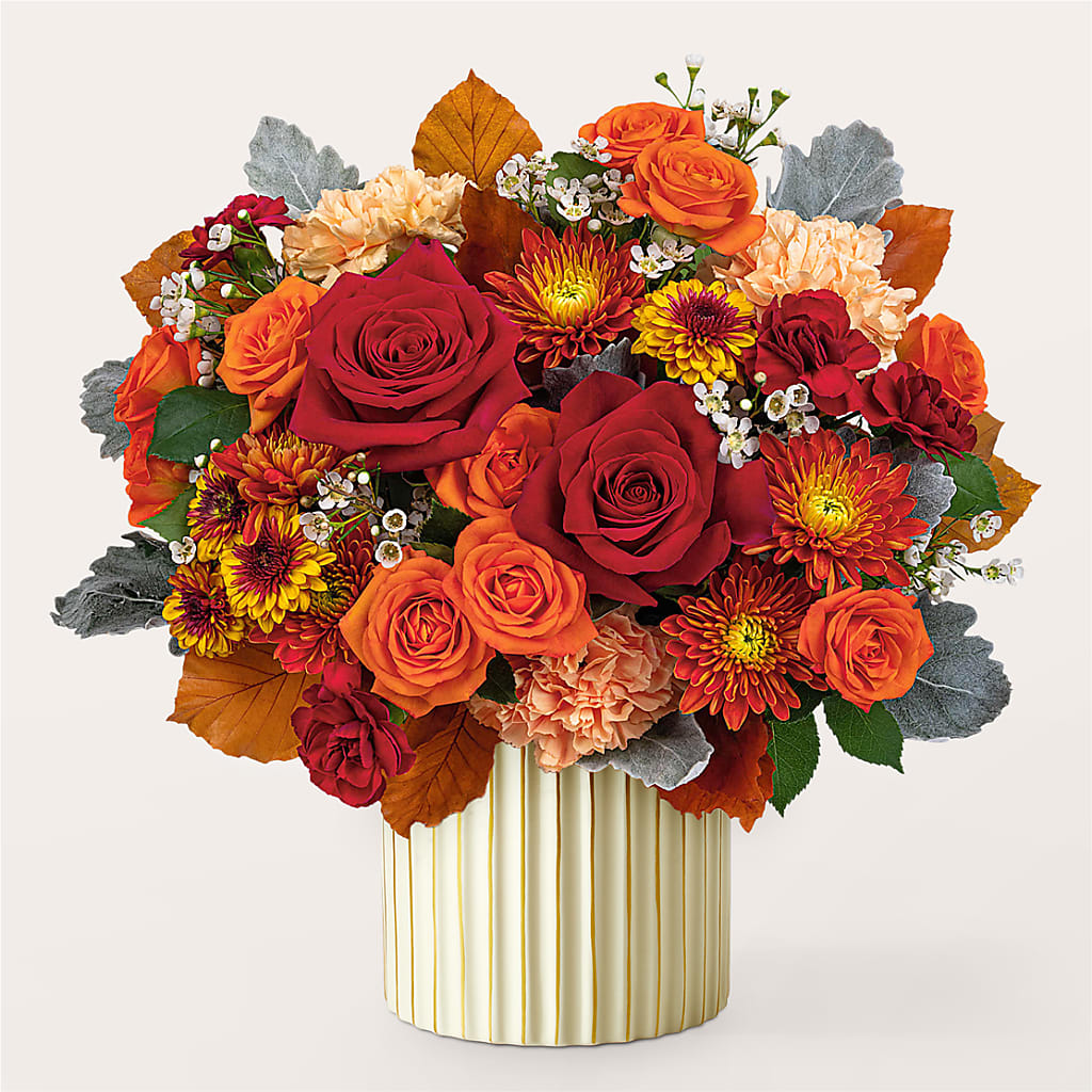 Merlot Bouquet with Ivory Vase –  Tala Florist Northshore, North Vancouver BC