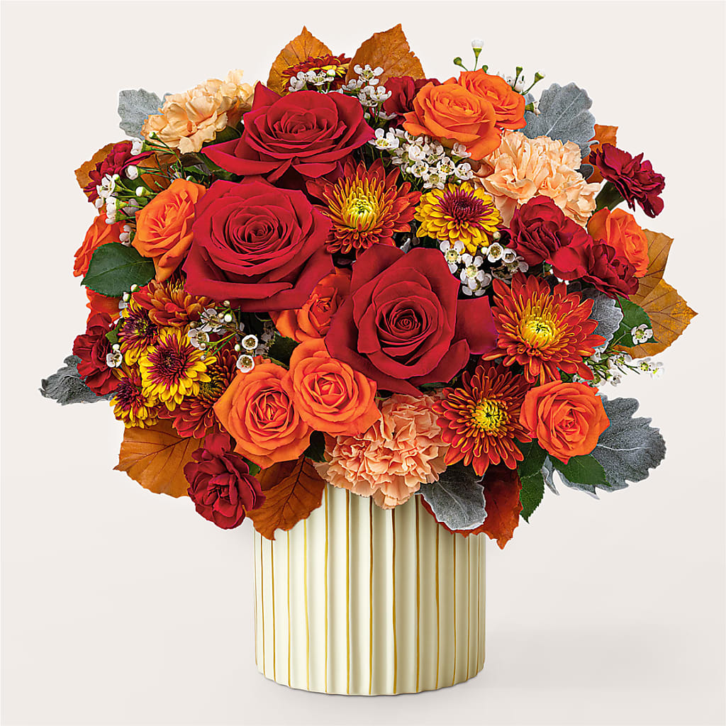 Merlot Bouquet with Ivory Vase –  Tala Florist Northshore, North Vancouver BC