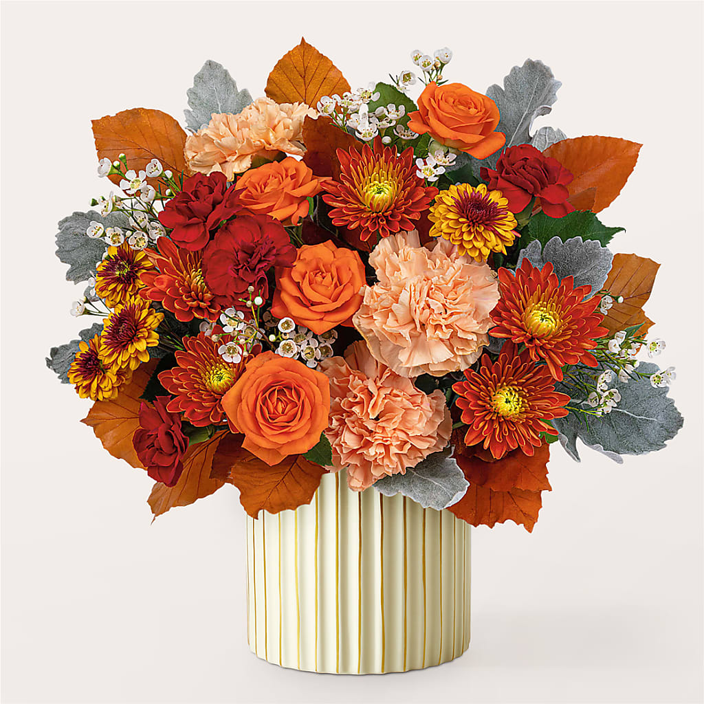 Merlot Bouquet with Ivory Vase –  Tala Florist Northshore, North Vancouver BC