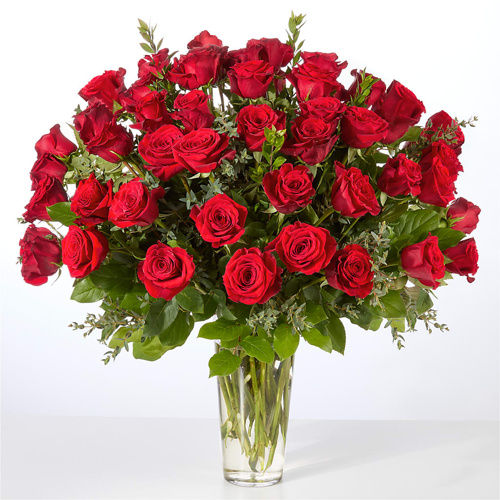 Forever Yours Fifty Stem Red Rose Bouquet –  Tala Florist Northshore, North Vancouver BC