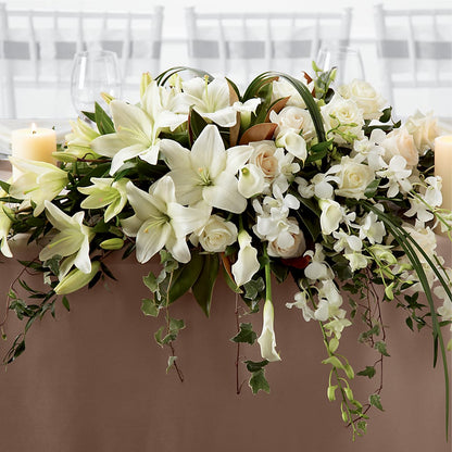 White Linen Arrangement –  Tala Florist Northshore, North Vancouver BC