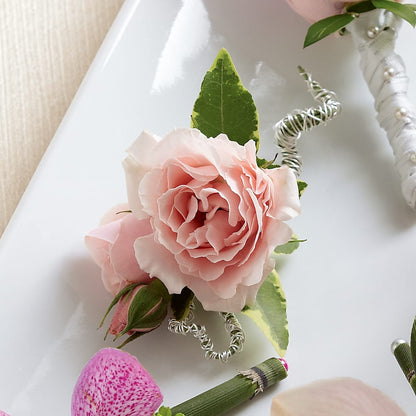 Pink Spray Rose Boutonniere –  Tala Florist Northshore, North Vancouver BC